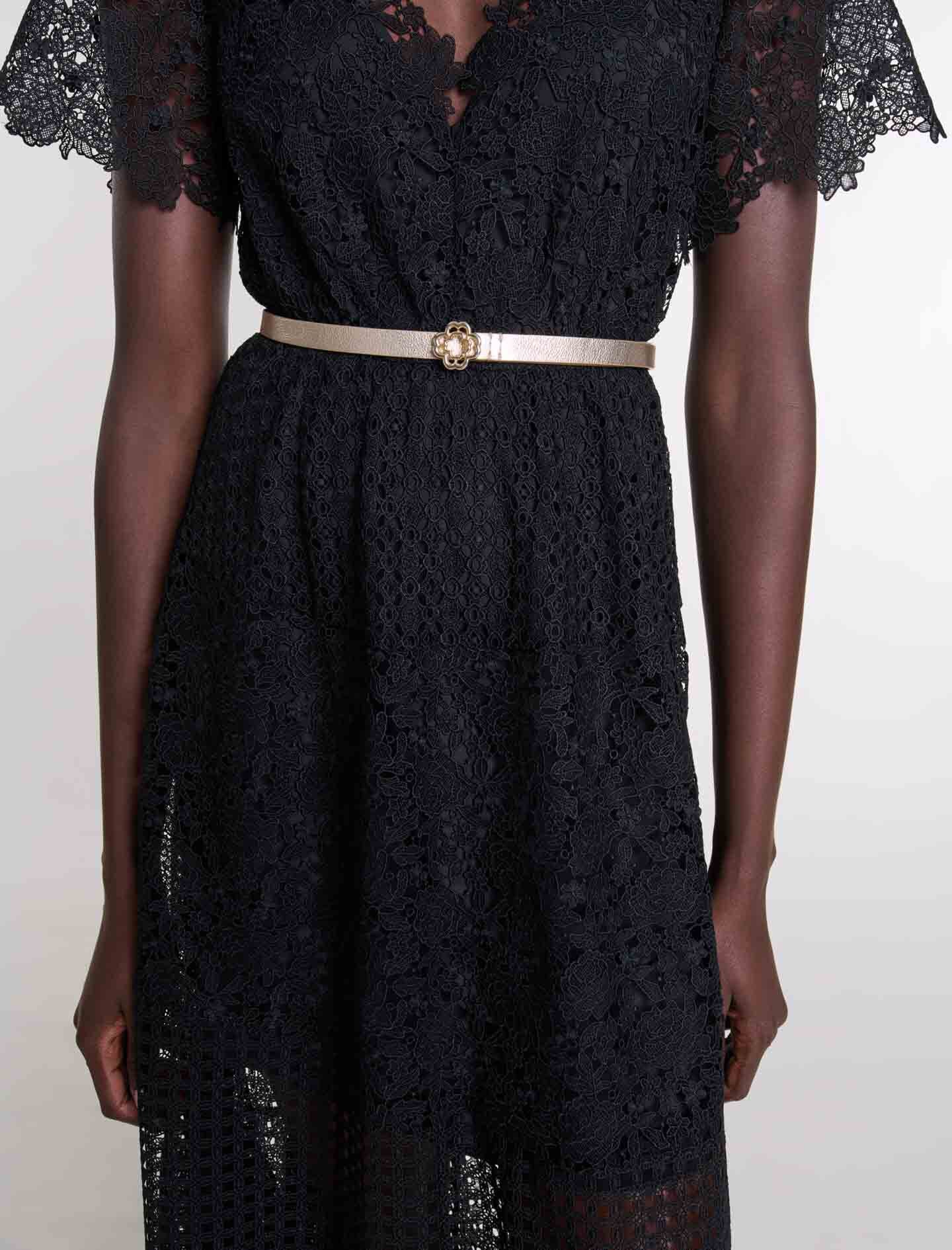 Maje Slim belt with Clover buckle