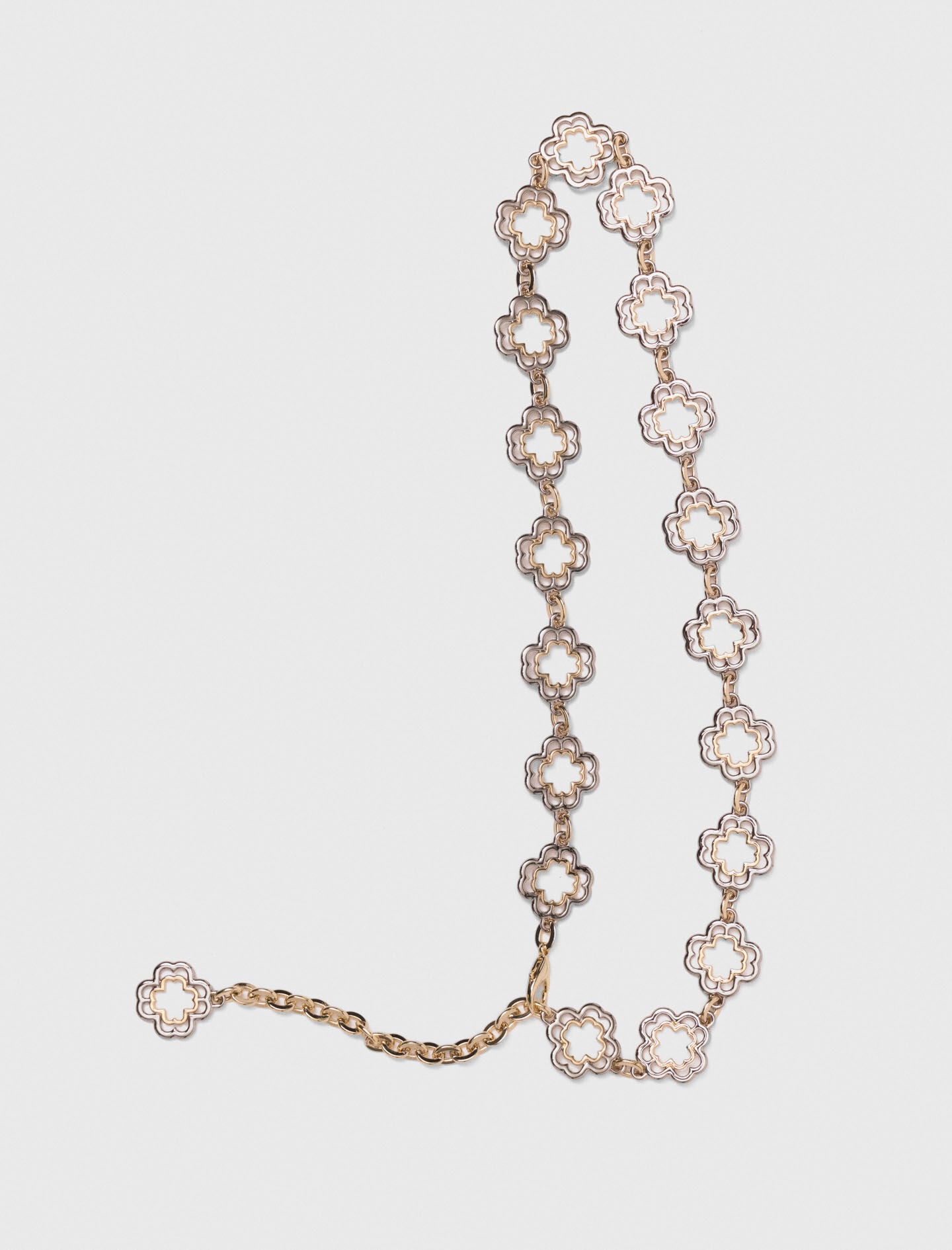 Maje Two-tone Clover chain belt