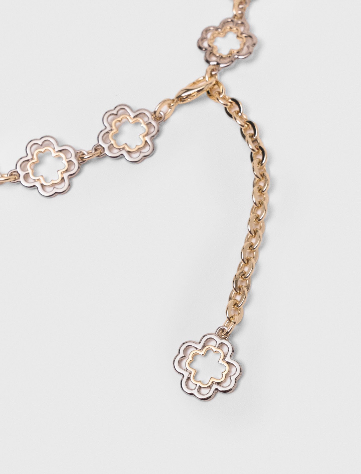 Maje Two-tone Clover chain belt
