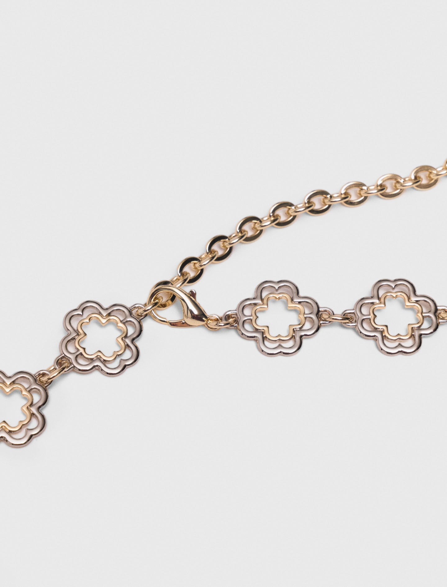 Maje Two-tone Clover chain belt