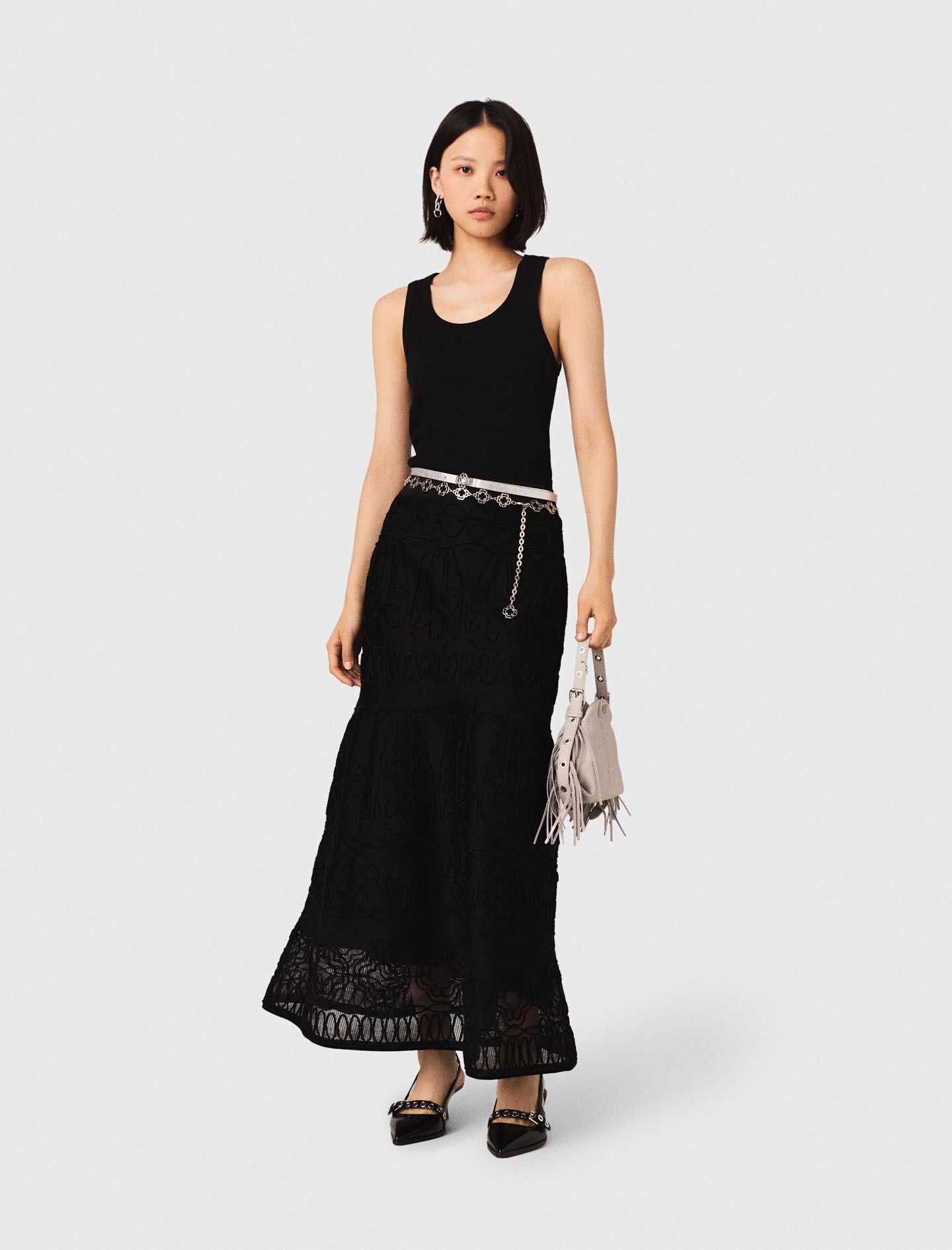 Maje Two-tone Clover chain belt
