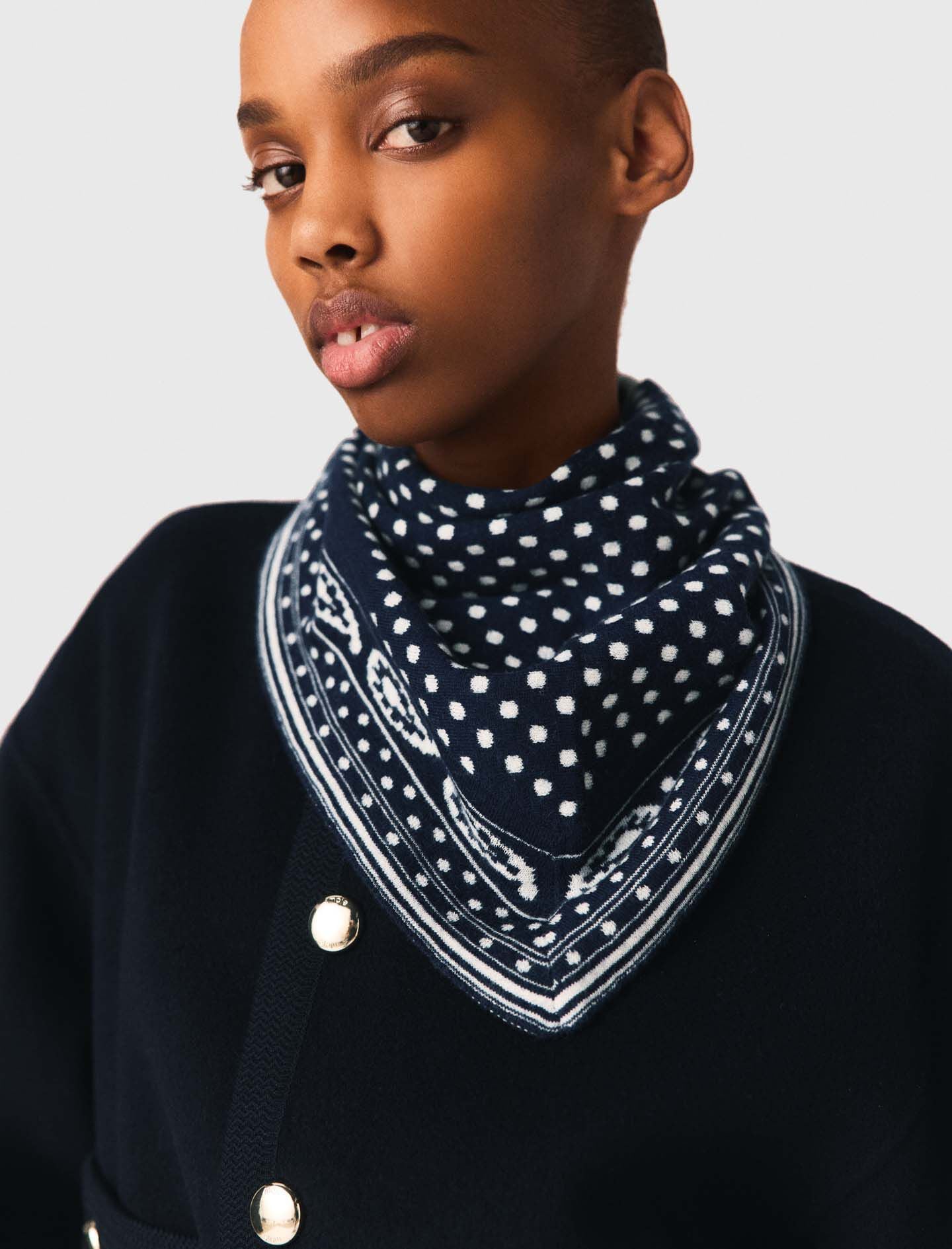 Maje Reversible wool and cashmere scarf
