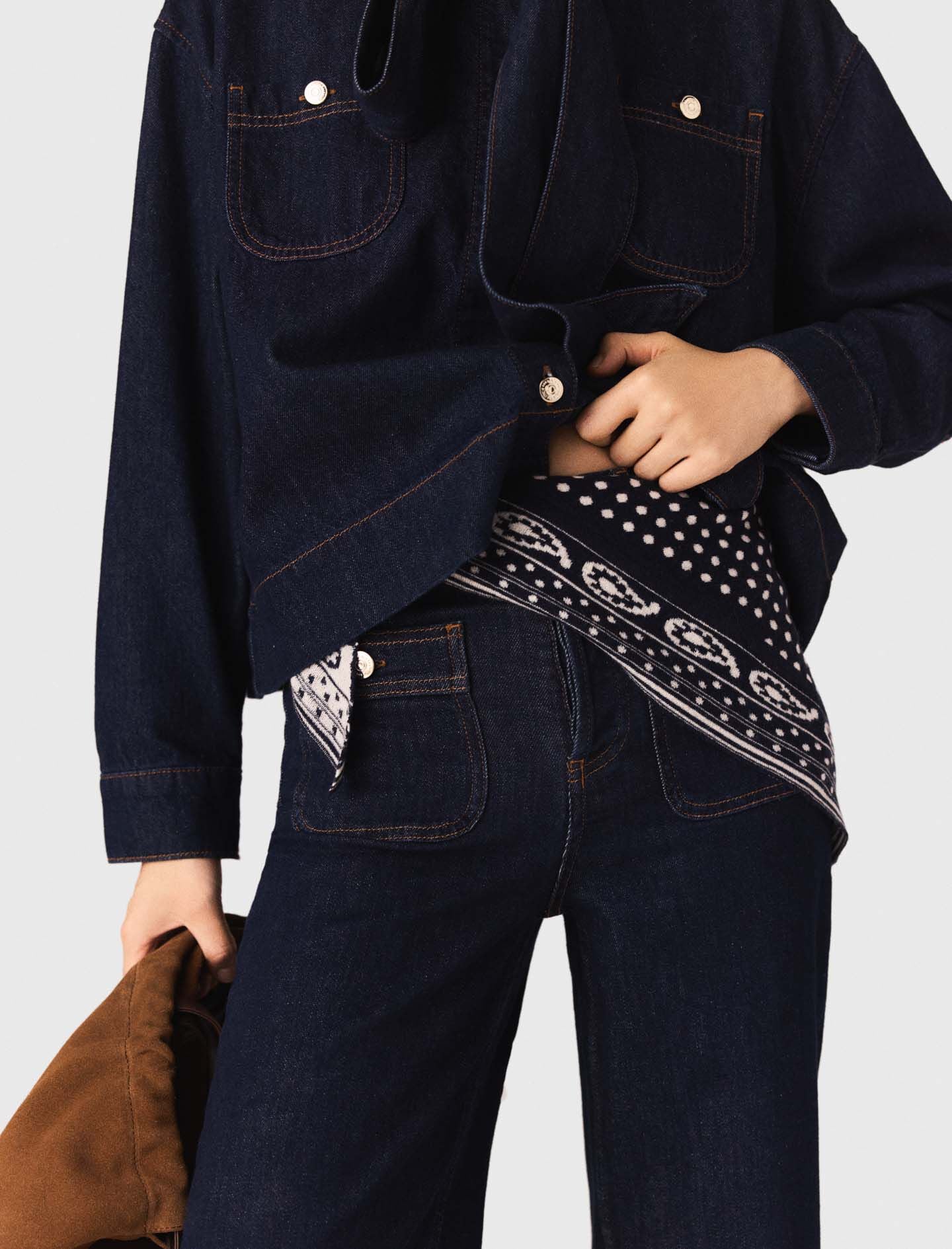 Maje Reversible wool and cashmere scarf