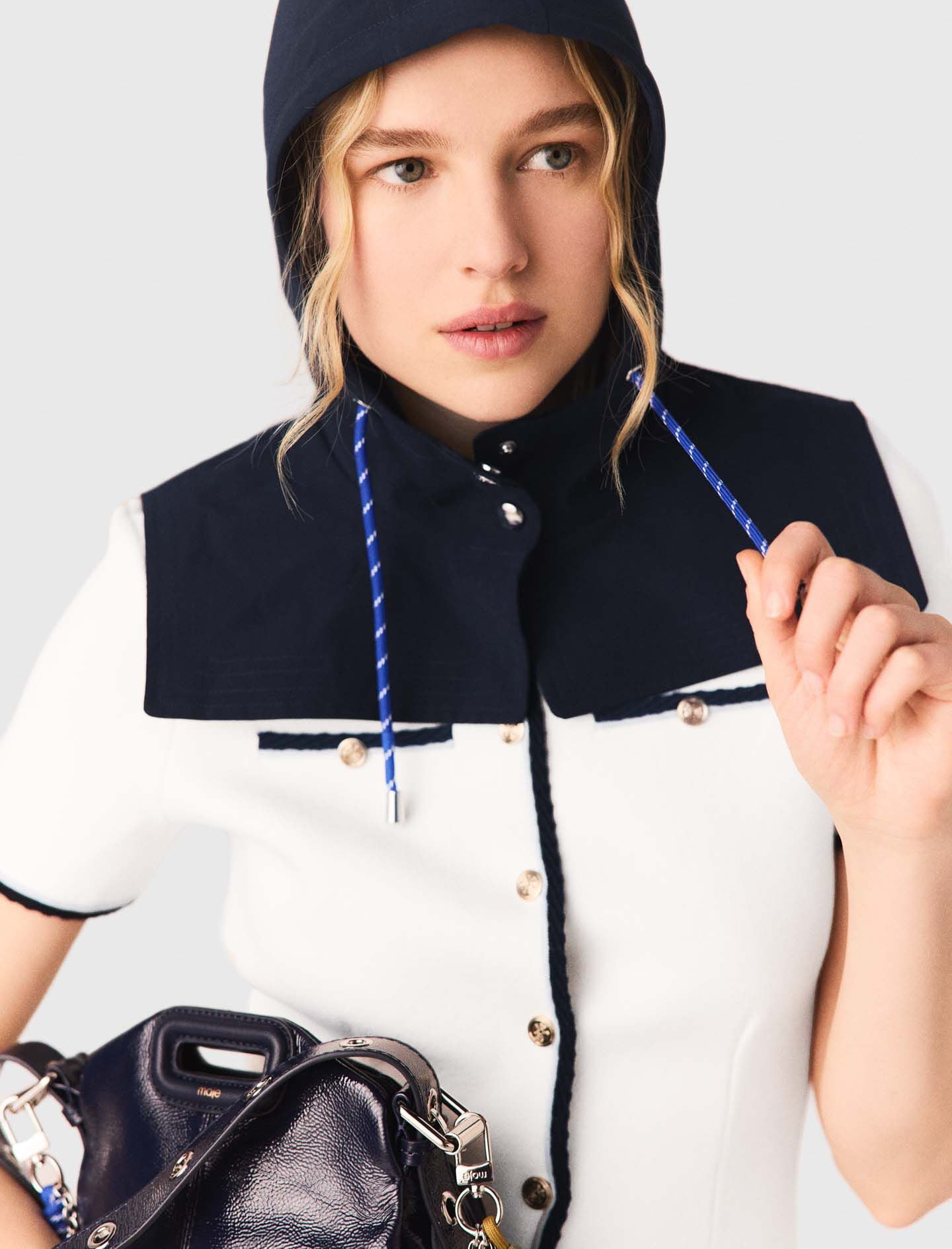 Maje Waterproof drawstring hood