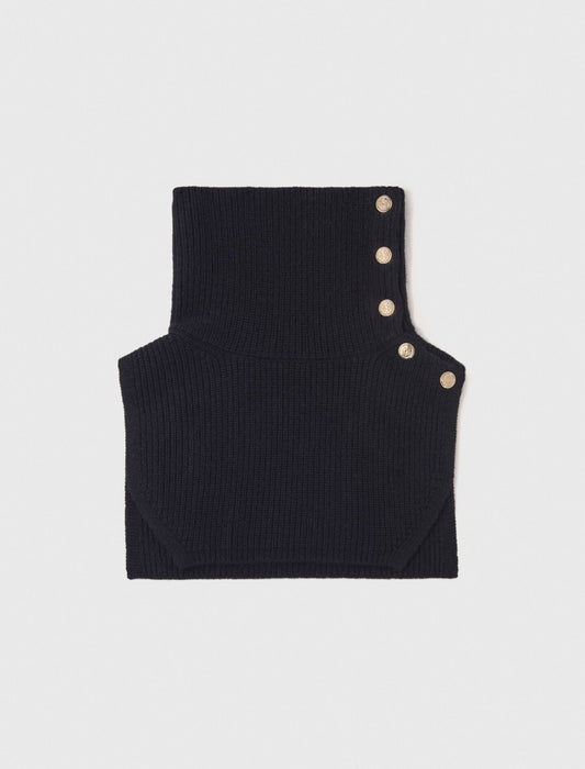 Maje Button-up wool mix collar wrap